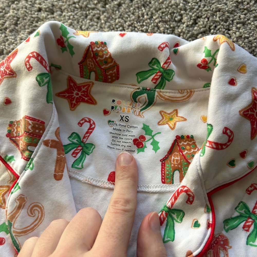 Roller Rabbit Gingerbread Party Pj Set - Picture 2 of 4